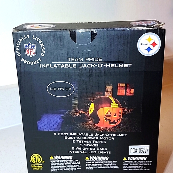 NFL Steelers Inflatable Jack-O- Helmet  New in Box - Picture 3 of 8